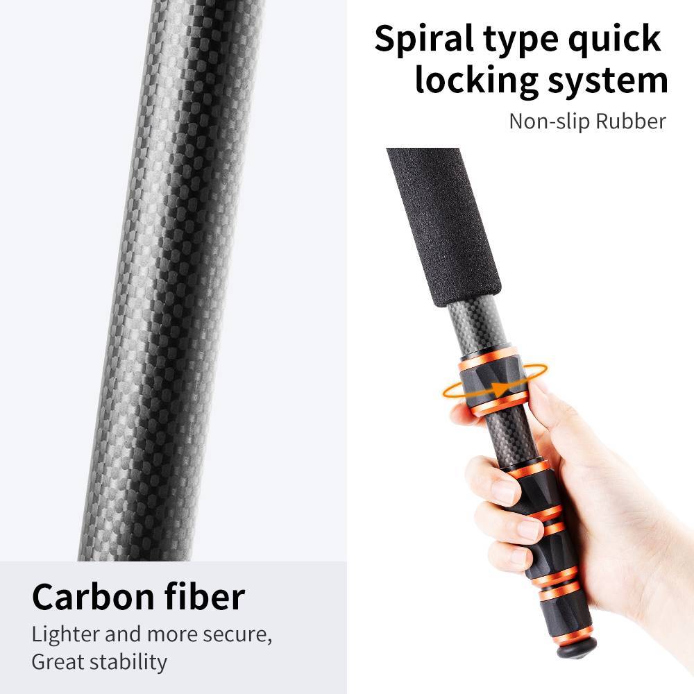 K&F Concept Lightweight Travel Tripod Carbon Fiber KF09.077V3 - 6